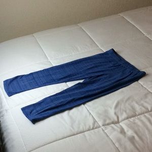 Blue striped leggings